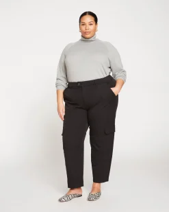 Karlee Stretch Cotton Twill Cargo Pants Black