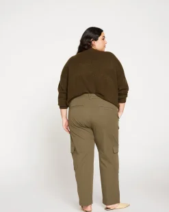 Karlee Stretch Cotton Twill Cargo Pants Ivy