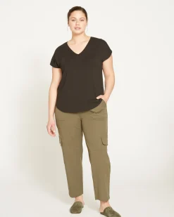 Karlee Stretch Cotton Twill Cargo Pants Ivy