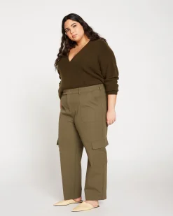 Karlee Stretch Cotton Twill Cargo Pants Ivy