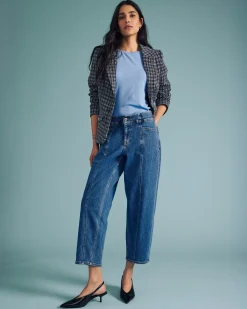 Keira Barrel Leg Jeans Shallow Bay Blue