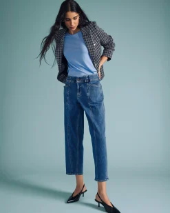 Keira Barrel Leg Jeans Shallow Bay Blue