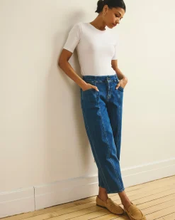 Keira Barrel Leg Jeans Shallow Bay Blue