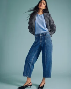 Keira Barrel Leg Jeans Shallow Bay Blue