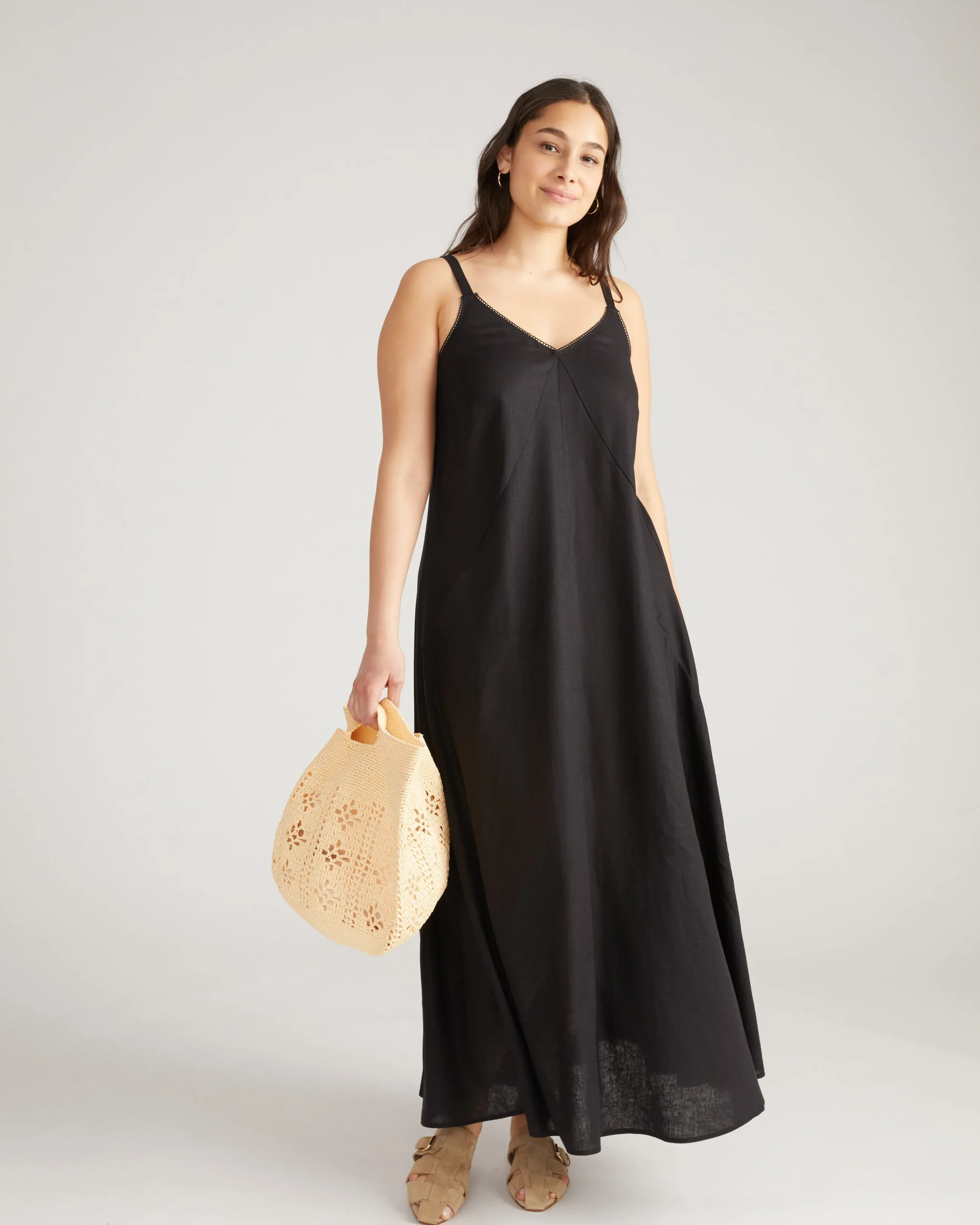 Kite Linen Blend Dress Black