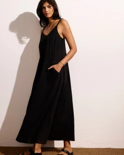 Kite Linen Blend Dress Black