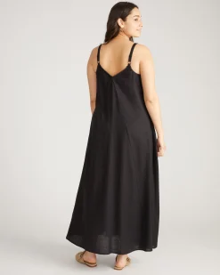 Kite Linen Blend Dress Black