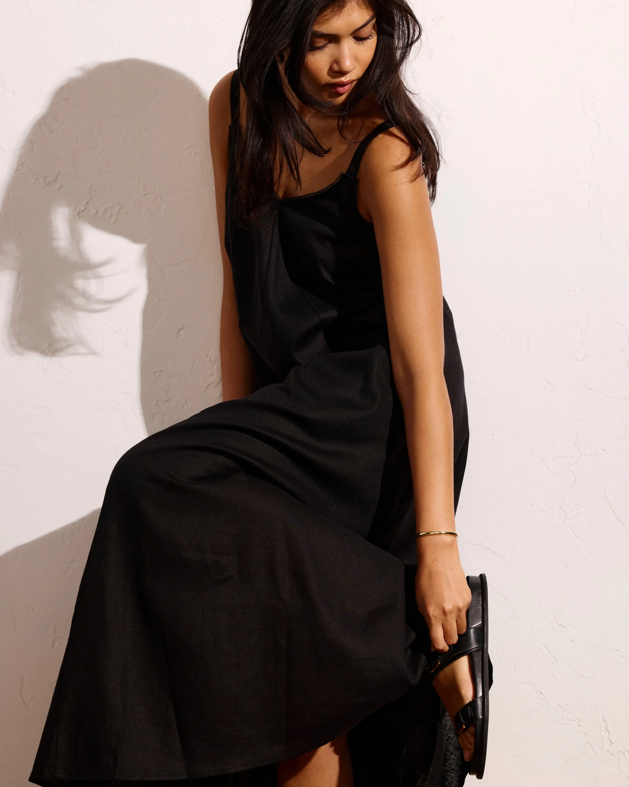Kite Linen Blend Dress Black
