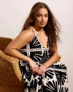 Kite Linen Blend Dress Ink Bloom Print