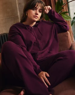 Knitted Mila Zip Hoodie Acai