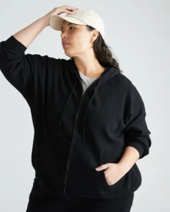 Knitted Mila Zip Hoodie Black