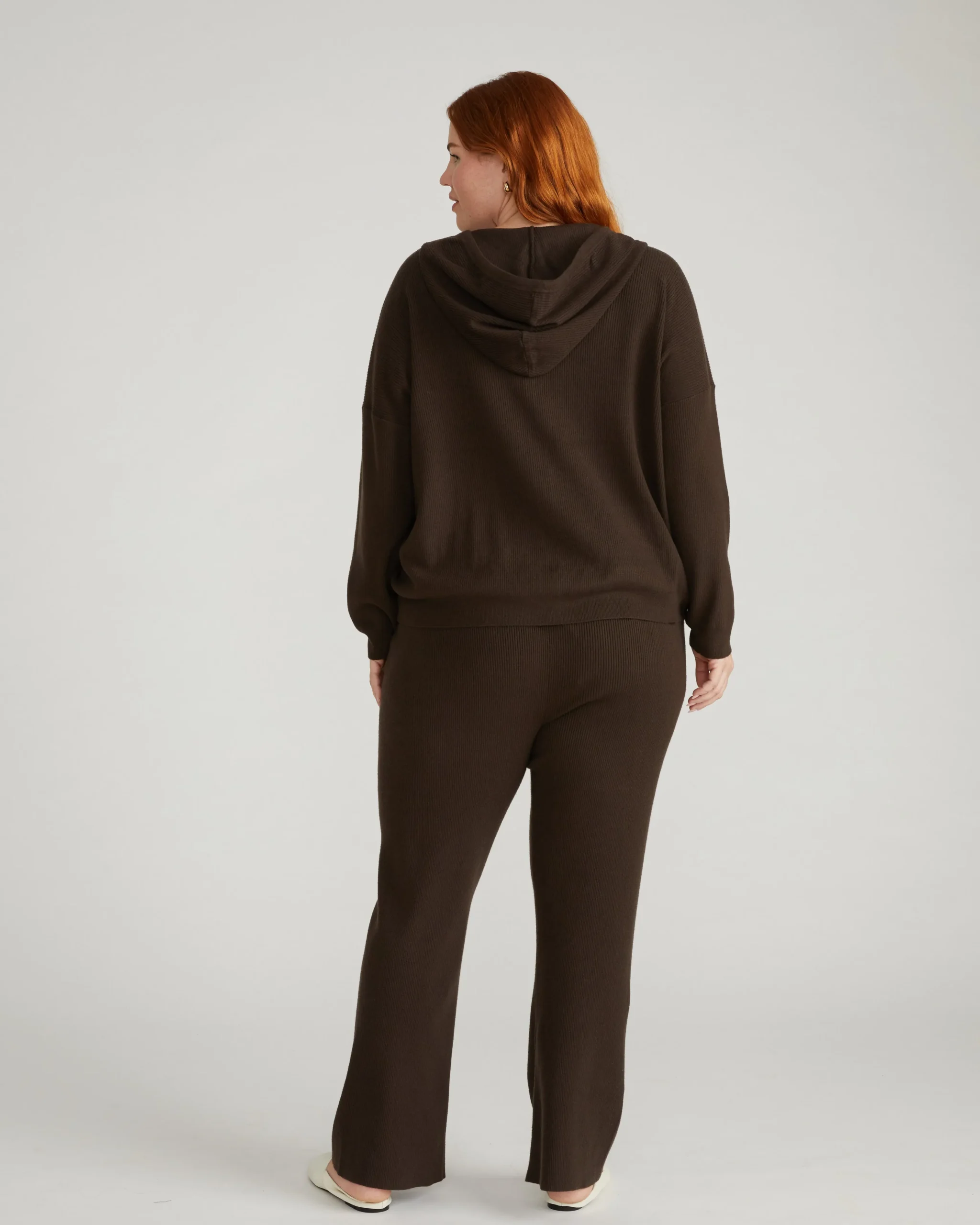 Knitted Mila Zip Hoodie Espresso