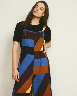 Kora Linen Blend Overalls Beach Ombra Print