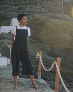Kora Linen Blend Overalls Black