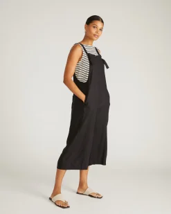Kora Linen Blend Overalls Black