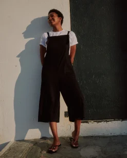 Kora Linen Blend Overalls Black