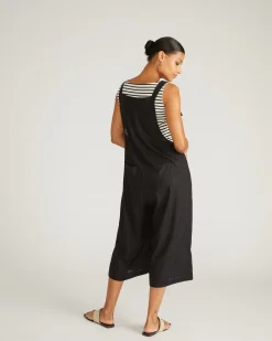 Kora Linen Blend Overalls Black