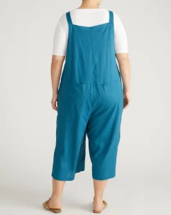 Kora Linen Blend Overalls Ink Blue
