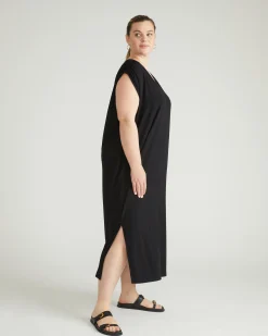 Kris Divine Jersey Kaftan Black