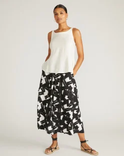 Kuki Sleeveless Linen Blend Top Natural White