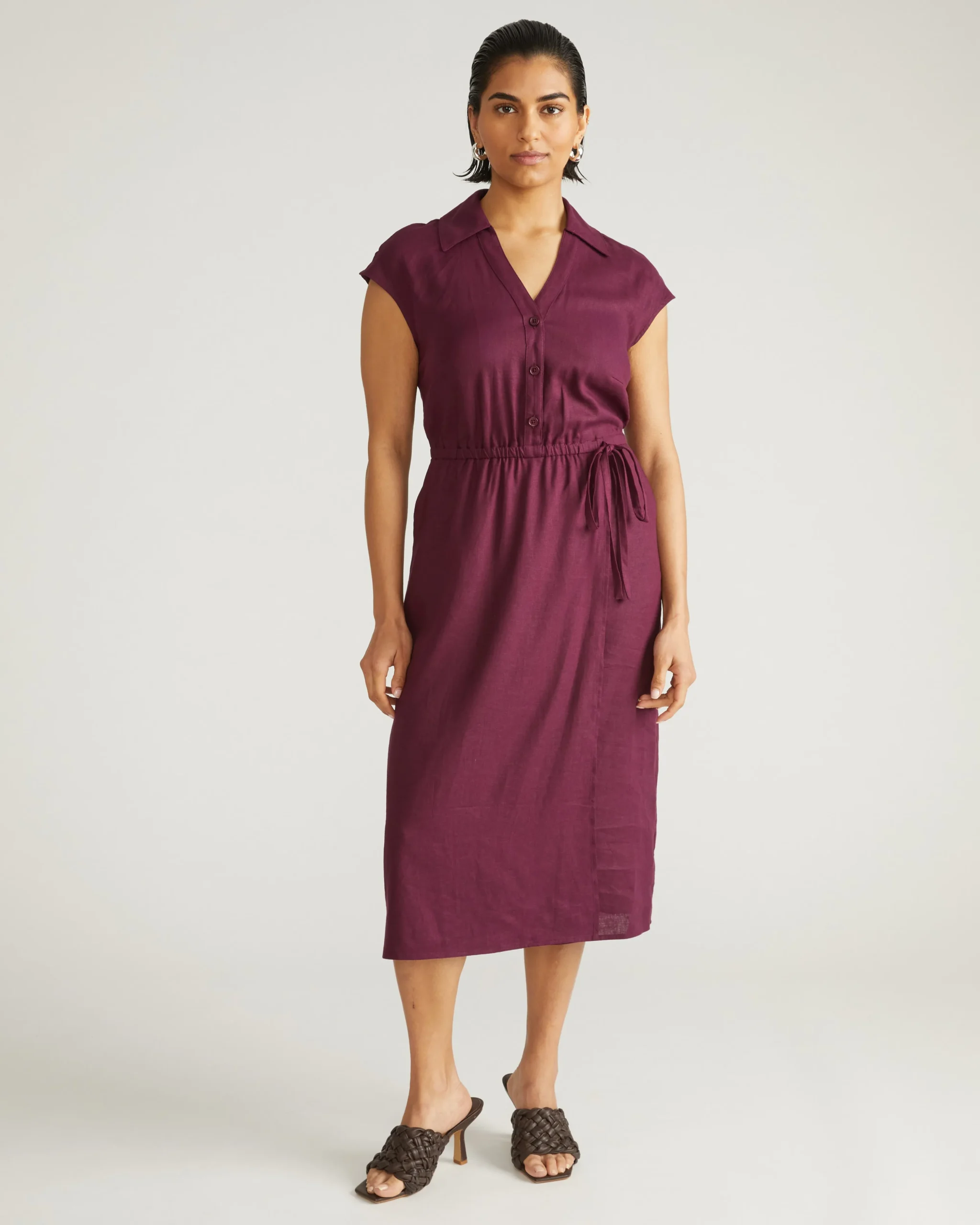 Laurel Linen Blend Dress Acai