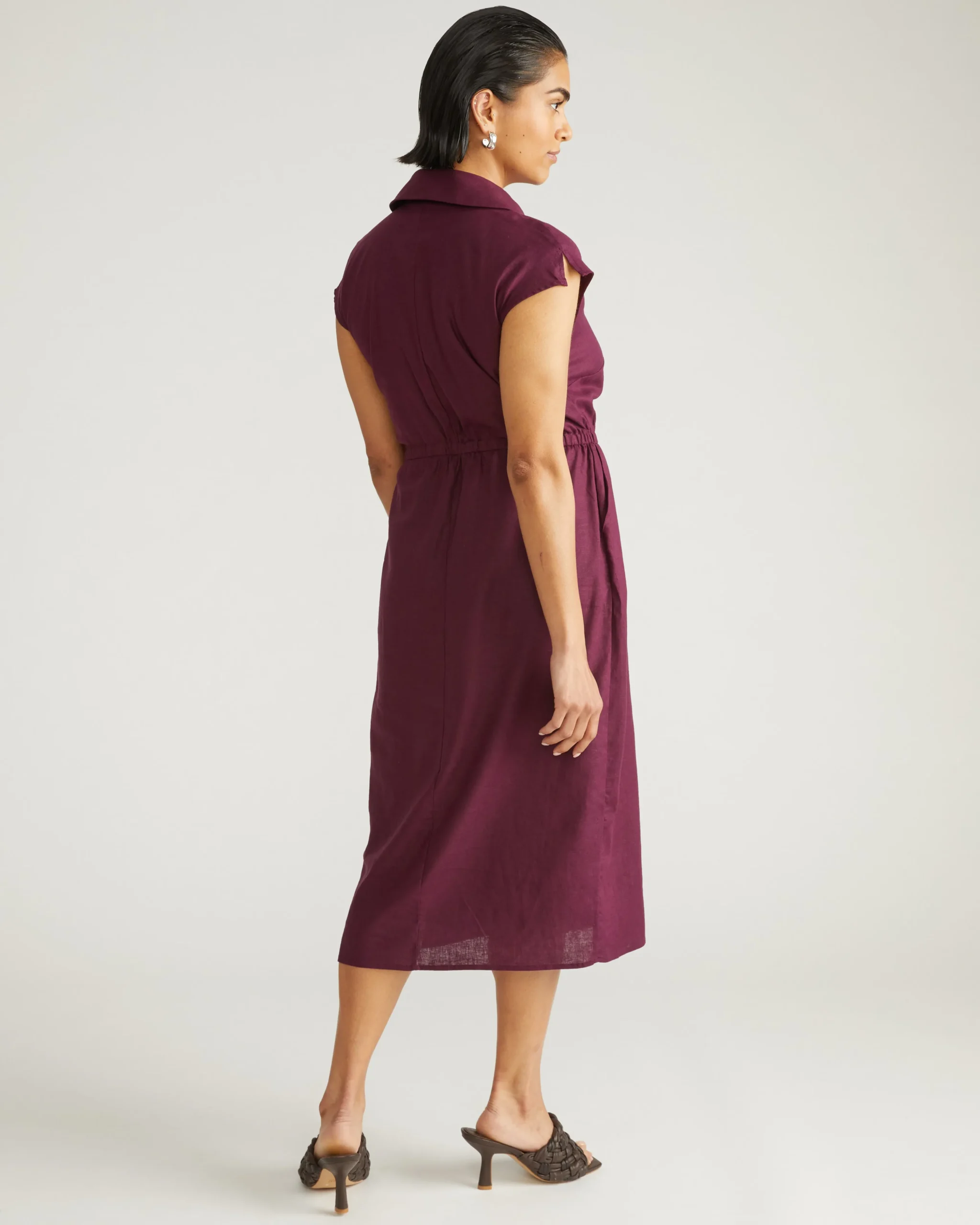 Laurel Linen Blend Dress Acai