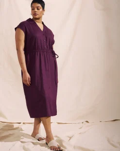 Laurel Linen Blend Dress Acai