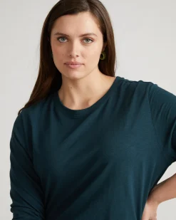 Light-As-Air Long Sleeve Crew Neck Tee Deep Sea