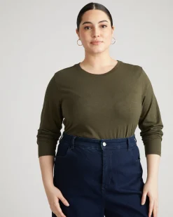 Light-As-Air Long Sleeve Crew Neck Tee Nori