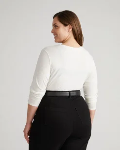 Light-As-Air Long Sleeve V Neck Tee Vapor