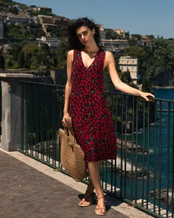 Lila Tie-Back Liquid Jersey Dress Very Cherry Print