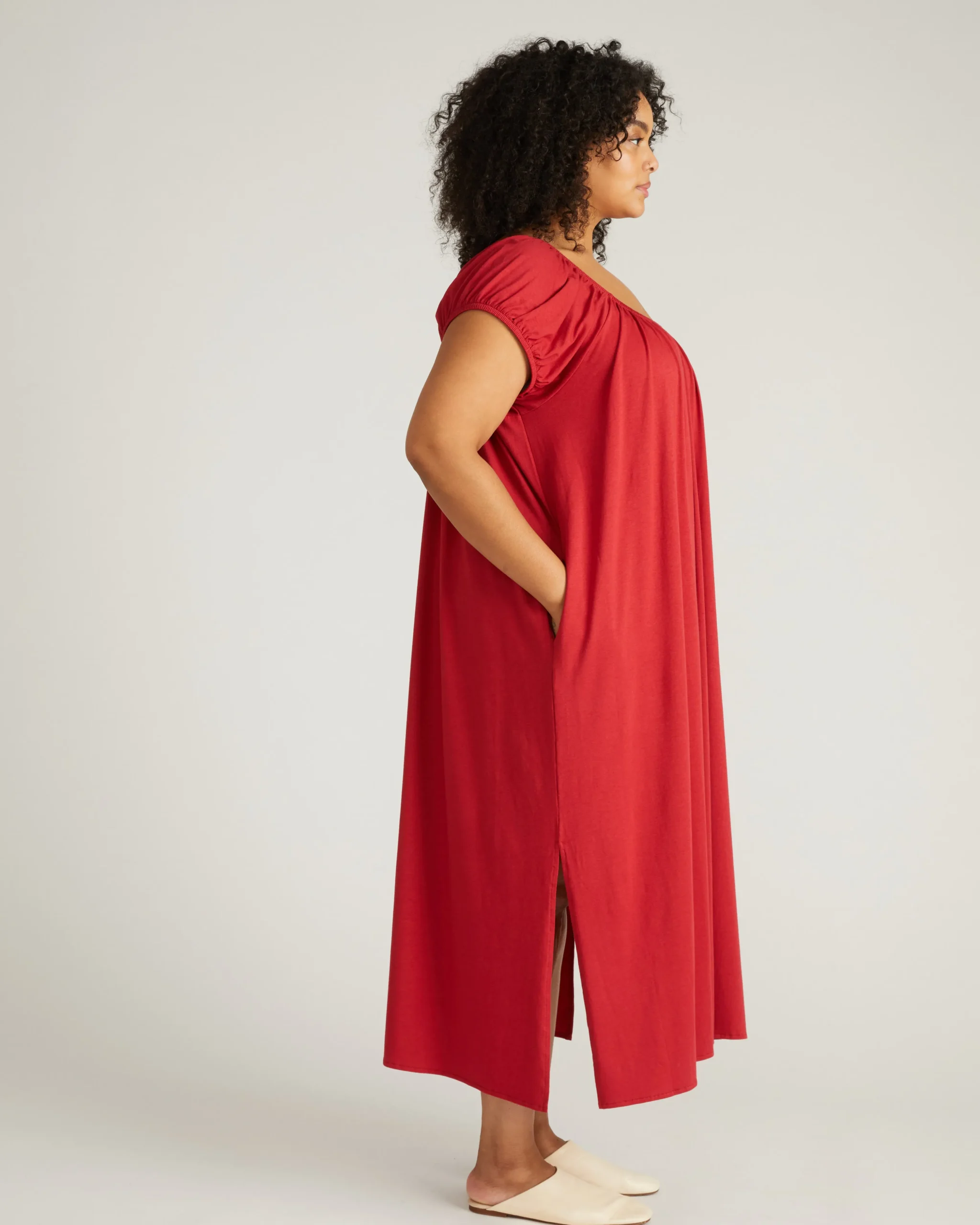 Lilian Long Sleep Dress Raspberry