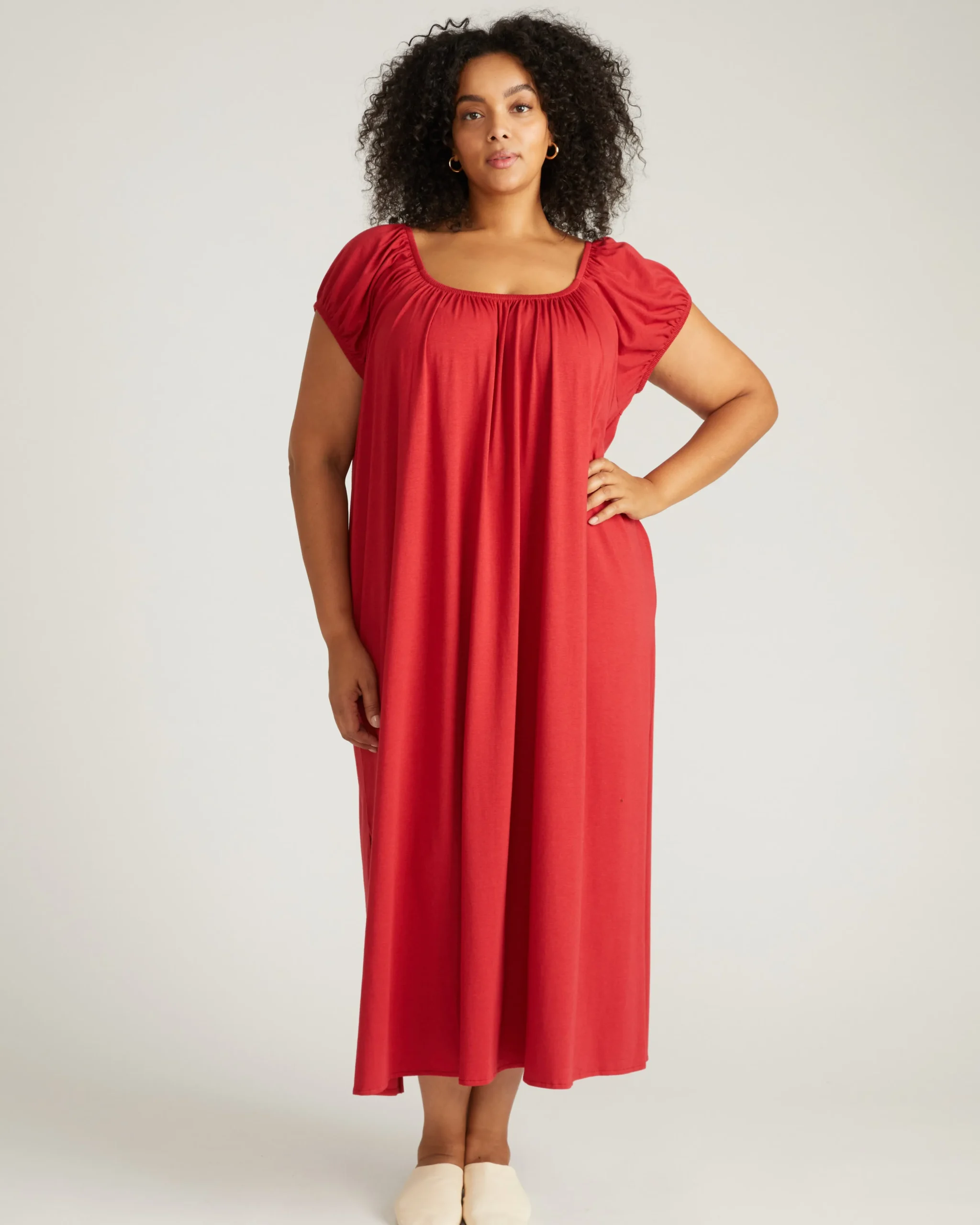Lilian Long Sleep Dress Raspberry
