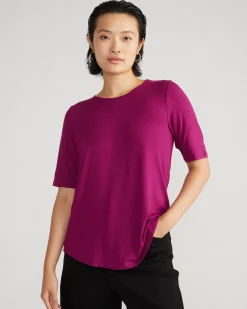 Lily Liquid Jersey Crew Neck Stovepipe Tee Rothko Purple