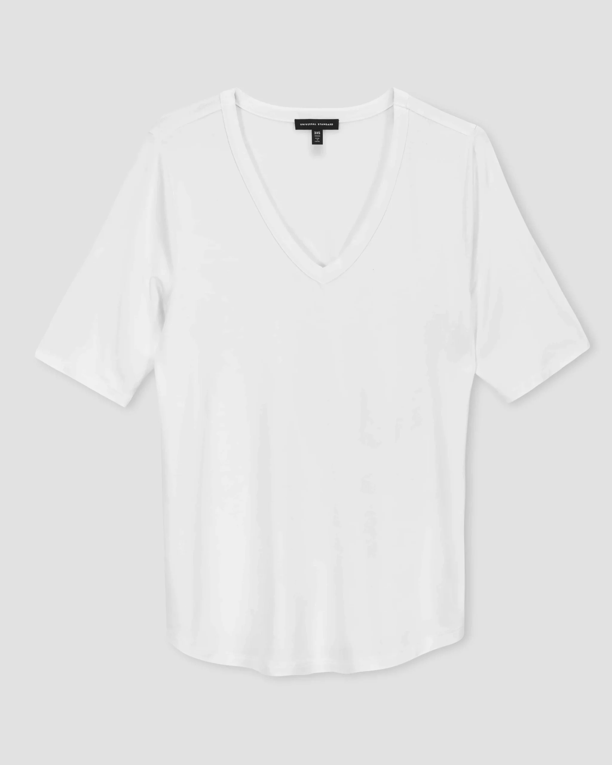 Lily Liquid Jersey V-Neck Stovepipe Tee White