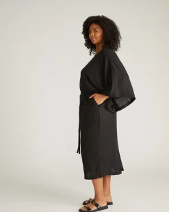 Lio Linen Blend Dress Black