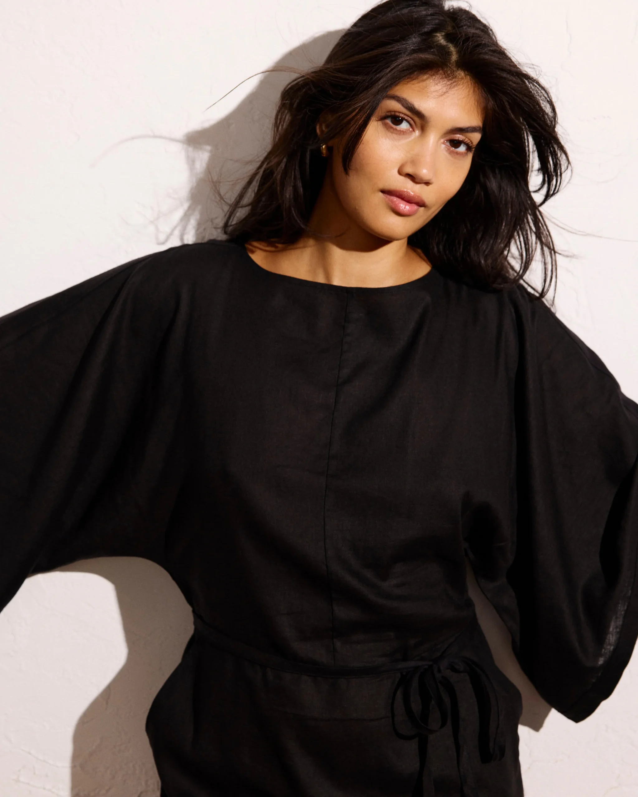 Lio Linen Blend Dress Black
