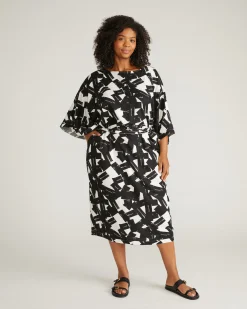 Lio Linen Blend Dress Santiago Print