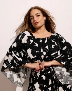 Lio Linen Blend Dress Santiago Print
