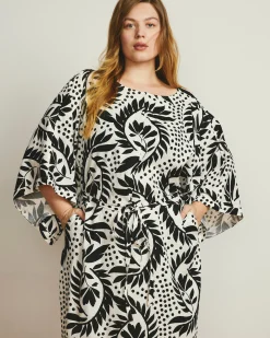 Lio Linen Blend Dress Vine Print