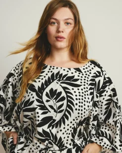 Lio Linen Blend Dress Vine Print