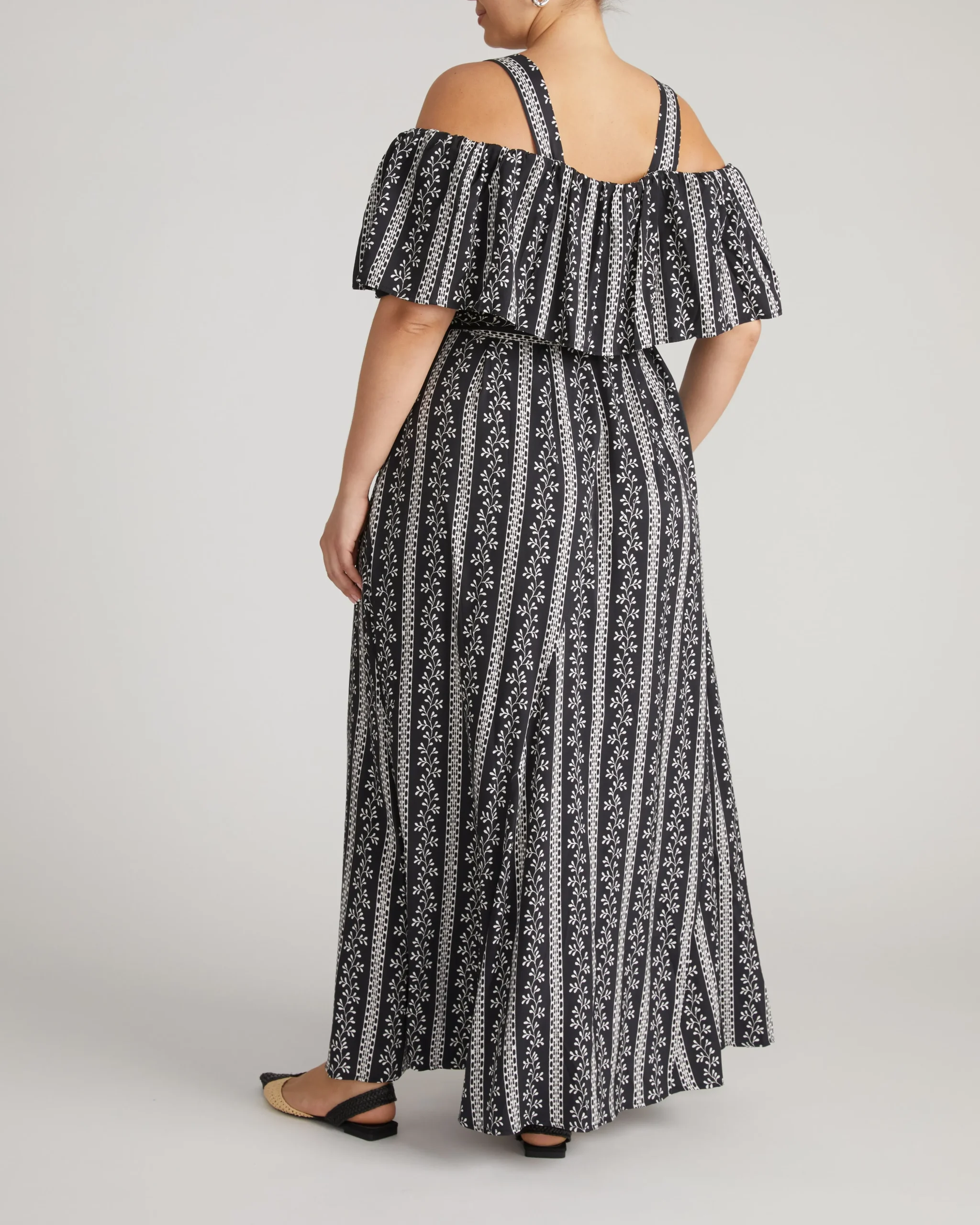 Lisbon Convertible Stretch Cupro Maxi Dress Florentine Print