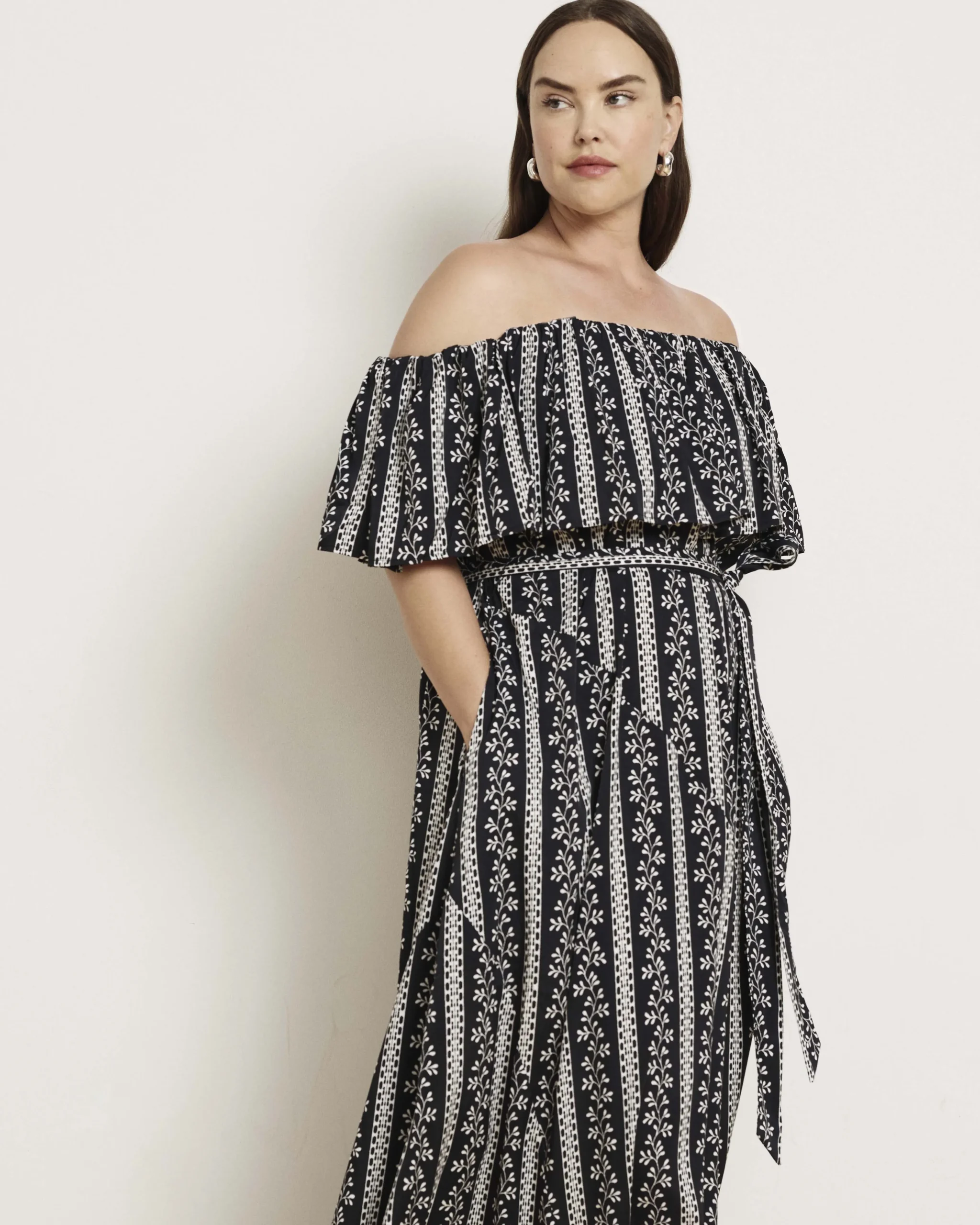 Lisbon Convertible Stretch Cupro Maxi Dress Florentine Print