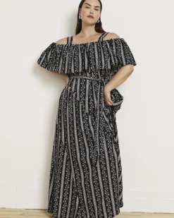 Lisbon Convertible Stretch Cupro Maxi Dress Florentine Print