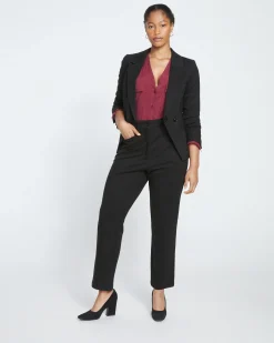 Long Cigarette Ponte Pants Black