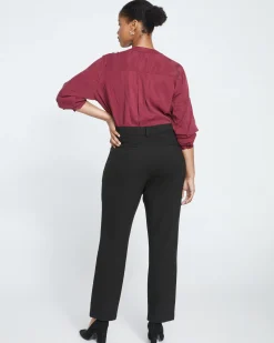 Long Cigarette Ponte Pants Black