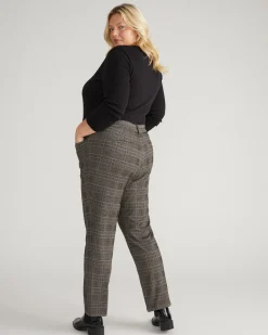 Long Cigarette Ponte Pants British Plaid