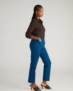 Long Cigarette Ponte Pants Deep Teal