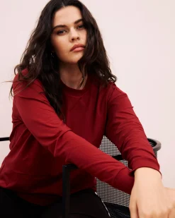 Long Sleeve Relaxed Tee Garnet