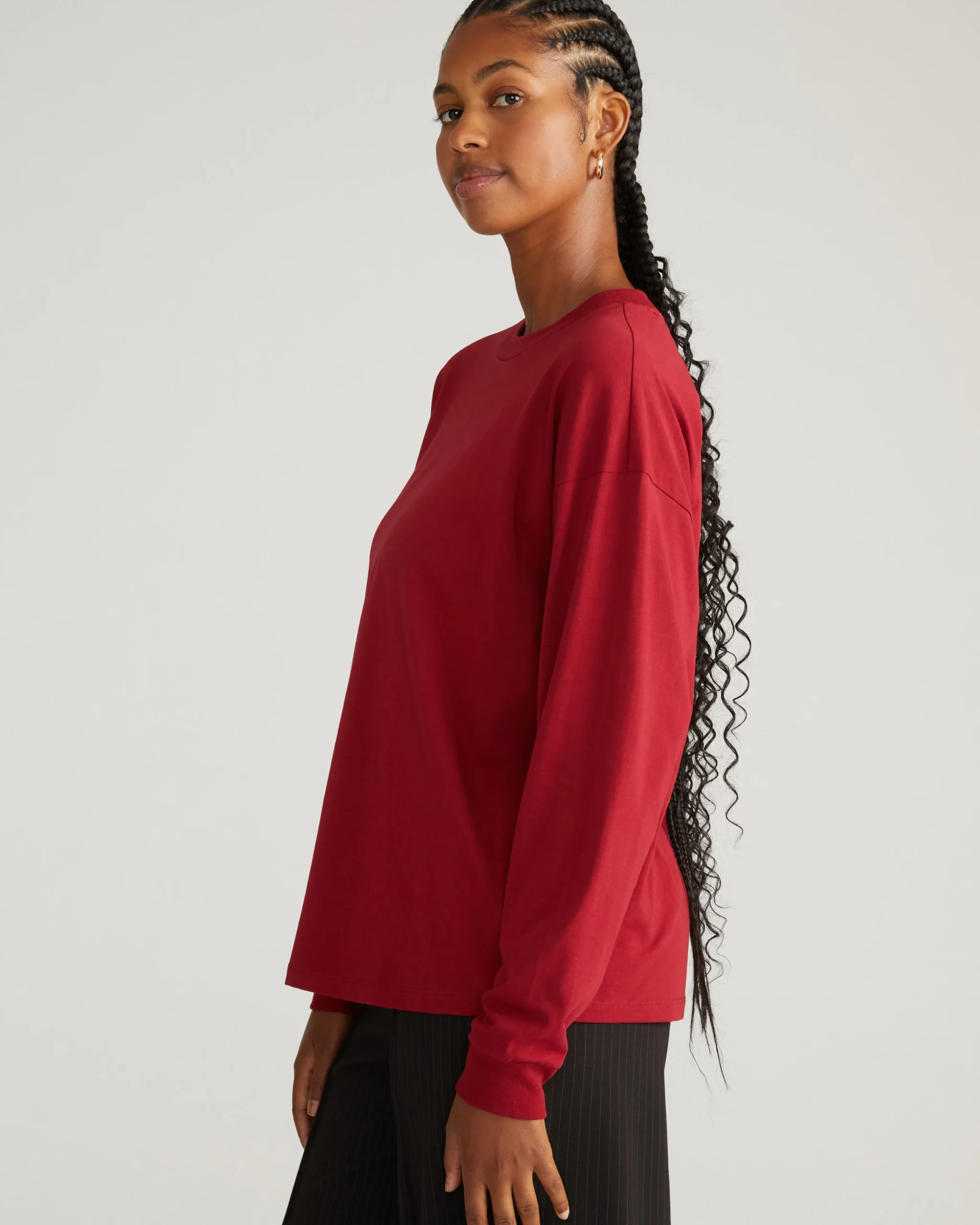 Long Sleeve Relaxed Tee Garnet